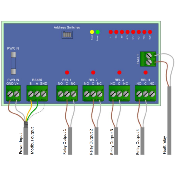 RS485 OUTPUTS RELAYS MODULE